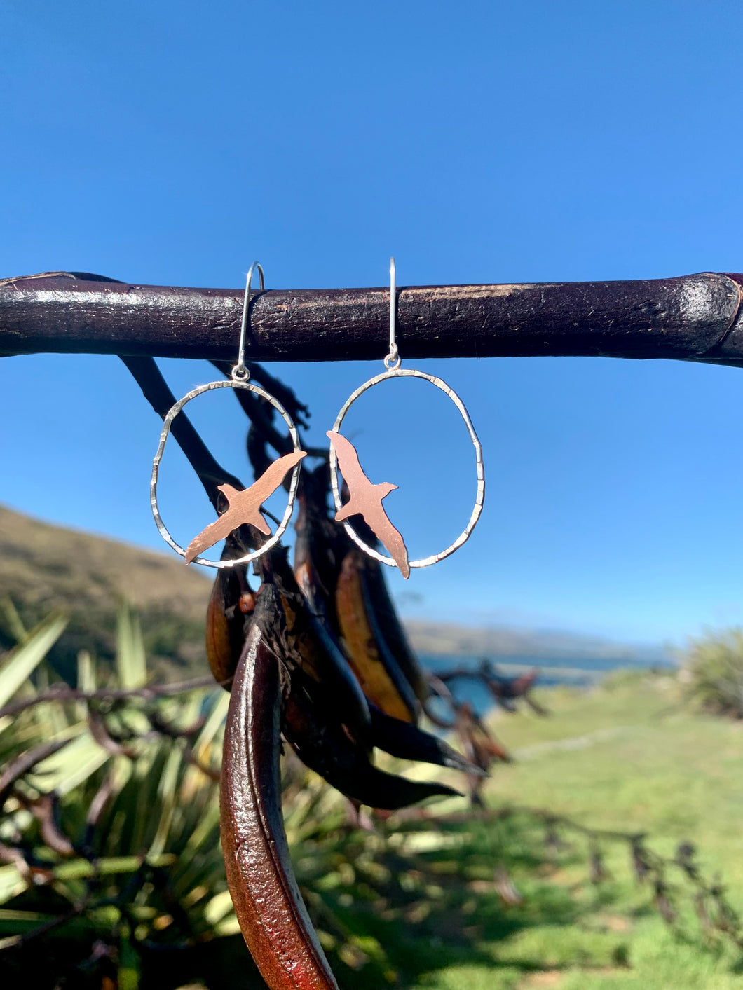 Hana Makin , Albatross Earrings (Wide Oval)